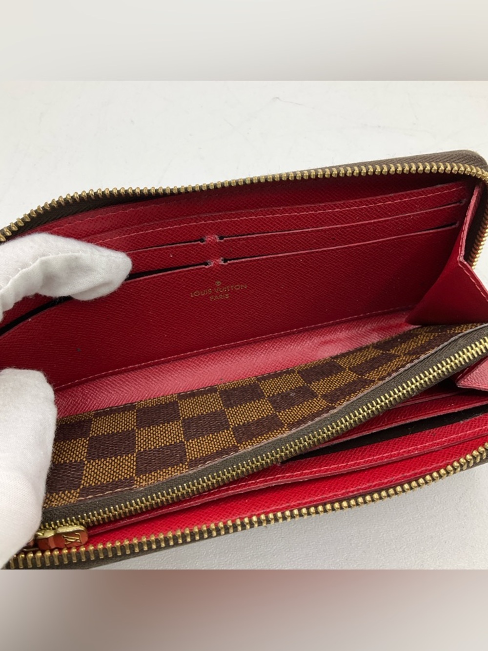 Louis Vuitton Damier Ebene Clemence Brown Zip Around Wallet - Picture 13 of 16